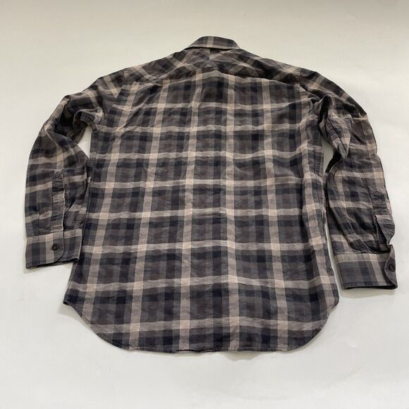 Billy Reid Shirt Button Front Men’s Size Small‎ Checkered Standard Cut TURKEY - Picture 5 of 8